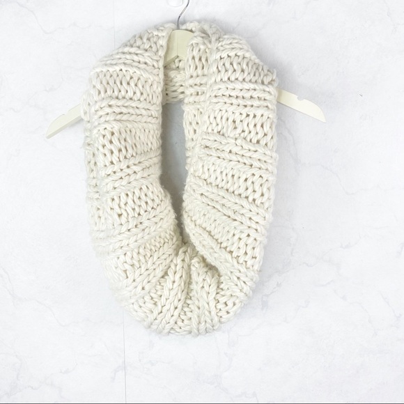 White Knit Slip-On Scarf